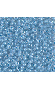 Miyuki rocailles Perlen 8/0 - Sky blue lined crystal 8-221